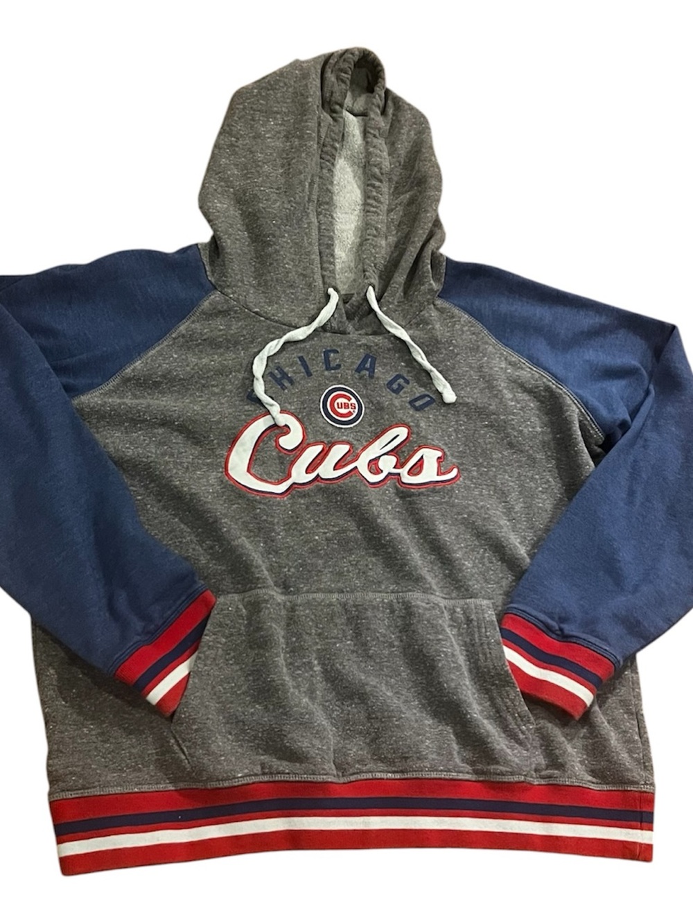 New Era Chicago Cubs Women's Retro Raglan Boxy Hoodie Sweatshirt - Size L